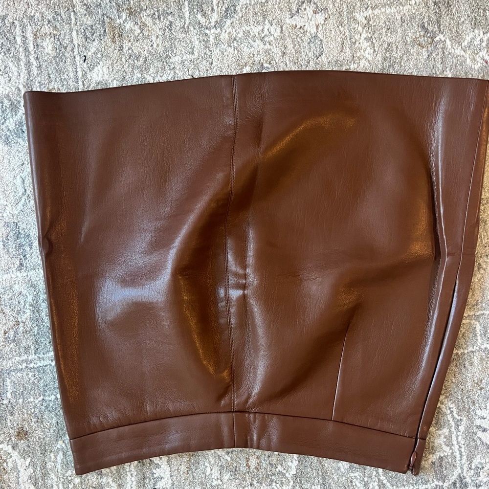 Wilfred Chocolate Leather Skirt